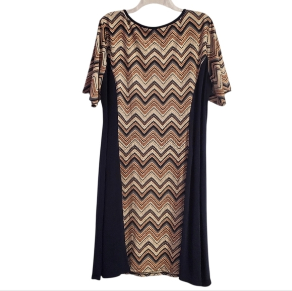 Cato Women's Chevron Pattern Stretchy Plus Size Dress 22/24W - Picture 3 of 5